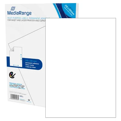 Produktbild von MediaRange MRINK140, Weiß, Permanent, 210 x 297, A4, Matte, Laser/Inkjet