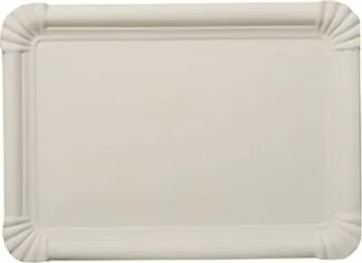 Produktbild von 500 tradingbay24 Teller, Pappe [ff] eckig 16,5 cm x 23 cm weiss extra stark tbU95390 Einewgteller Pappteller stabil