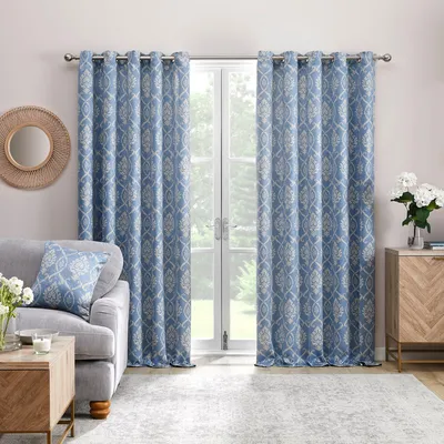 Vorhänge mit Ösen, Blau, 229x183 cm, Dim-out, 2 Paneele