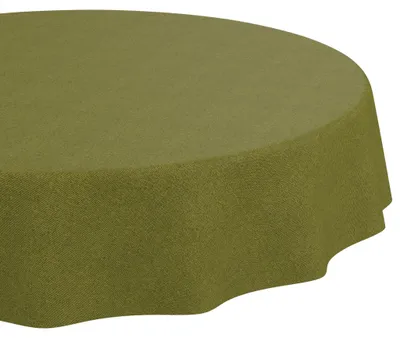 Produktbild von Tischdecke 120x120cm Rund Grün DanceDirty abwaschbar Leinenoptik wetterfest Falschuni Modern Schnittkante