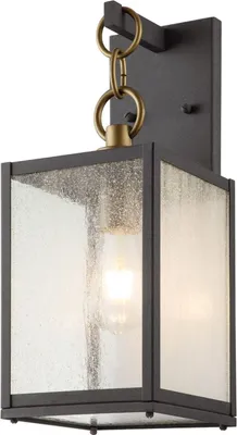 Produktbild von Wandlampe außen Glas Aluminium E27 IP44 H: 44 cm Zink verwittert Vintage Design Außenwandlampe