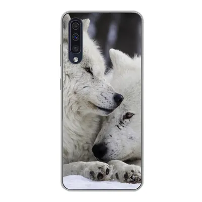 Produktbild von MuchoWow® Handyhülle Schutzhülle Hülle für Samsung Galaxy A30s Wölfe - Schnee - Familie Silikon Softcase Handy Hülle - Karteninhaber