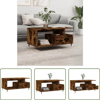 Produktbild von The Living Store Couchtisch Räuchereiche 90x49x45 cm Holzwerkstoff