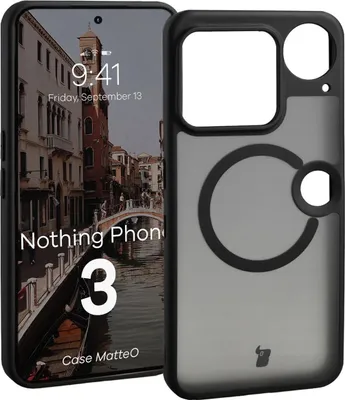 Produktbild von Handyhülle mit Magnetring für Nothing Phone (3), Bizon Case MatteO, Getönt-Schwarz