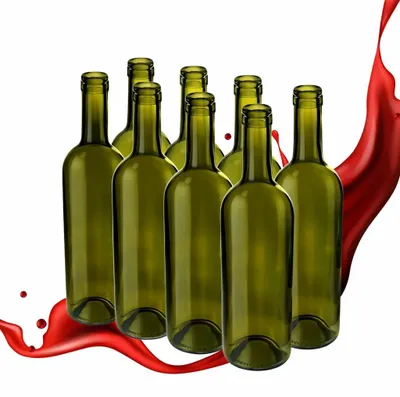 Immagine prodotto di Bottiglie per vino da 750 ml, verde e color oliva, riutilizzabili (24 pezzi)