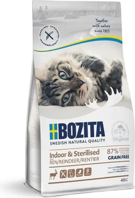 Image de Bozita Indoor & Sterilised Grain free avec renne 400 g