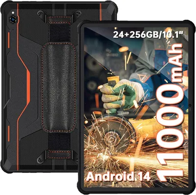 Produktbild von OUKITEL RT9 Outdoor Tablet - 24GB+256GB - 10.1 Zoll 11000 mAh Android 14 Baustellen Tablet PC 4G Dual SIM /WiFi 5G/OTG/Face ID/GPS - Orange