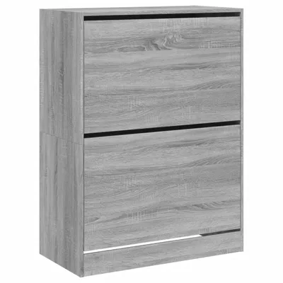 Produktbild von Schuhschrank mit 2 Klappen Grau Sonoma 80x42x108 cm