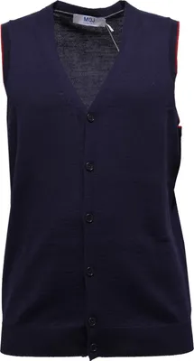 Produktbild von 6379V gilet uomo MQJ FROM ITALY blu Wolle ärmellose Pullover Männer