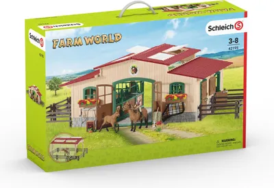 Image de Schleich 42195 Écurie avec chevaux et accessoires