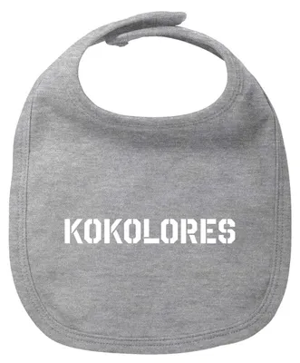 Produktbild von Huuraa Baby Lätzchen Kokolores Schriftzug Heather Grey Klettverschluss  Baumwolle Latz Geschenkidee