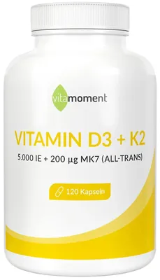 Produktbild von Vitamin D3 + K2 - Komplex 120 Kapseln