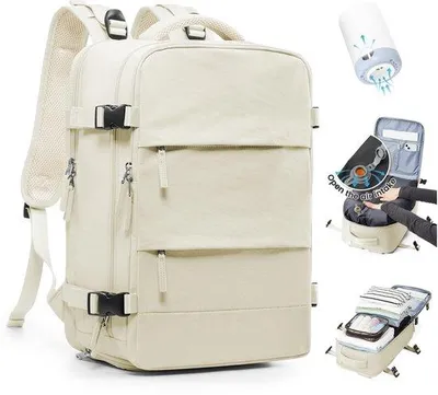 Immagine prodotto di Valigia da viaggio sottovuoto da donna, zaino con airbag e sistema sottovuoto, bagagli da viaggio per donna e uomo, impermeabile, dimensioni bagaglio a mano
