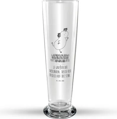 Produktbild von Mr. & Mrs. Panda Bierglas Axolotl Tanzen - Transparent - Geschenk, Glasbecher, Bier Glas, Glasbierglas, Sterne, gut Gelaunt, Bierbecher, Freundin, Trinkglas, Lurche