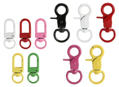 Produktbild von Set mit 20 Metall-Karabinerhaken – Drehbare Karabiner für Schlüssel und Zubehör