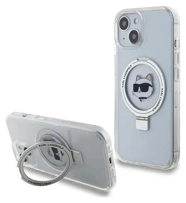 Immagine prodotto di Karl Lagerfeld Klhmp15Shmrschh Iphone 15 / 14 / 13 6.1 Biały/Bianco Custodia rigida Anello Stand Choupette Testa Magsafe
