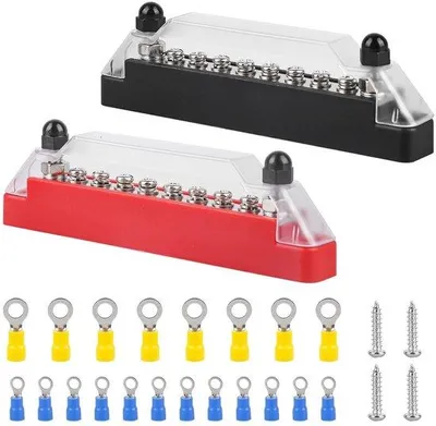 Obrázek produktu pro Rozvodná skříň 12 V–48 V DC, sběrnice 150 A, pro lodě, nákladní automobily, autobusy, černá
