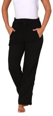 Produktbild von Damen Rehahose mit seitlichen 4-Wege Reißverschluß Jogginghose für Reha, Physio, Gipsbein ; schwarz , XS