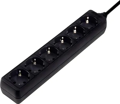 Produktbild von Steckdosenleiste 6-fach, 1,4 m, Schwarz (00030393)