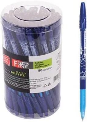 Zdjęcie produktu dla Pióro kulkowe EASY FINE, niebieski wkład półżelowy, 0,7 mm, 50 sztuk w opakowaniu