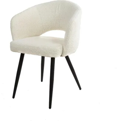 Produktbild von AnLi Style Sessel Boucle Lounge - weiß - 2er Set