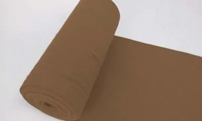 Produktbild von Bündchenstoff LUC Schlamm, Uni 270 g/m², Strickschlauch glatt/fein, 35cm Schlauch, Meterware
