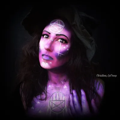 Produktbild von aricona Farbige Halloween Kontaktlinsen Pentagram Crazy Weiße Kostüm Karneval