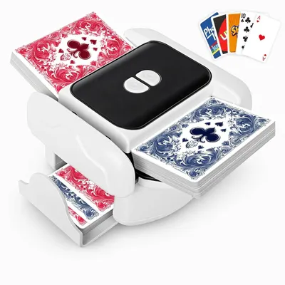 Produktbild von Kartenmischmaschine, Automatischer Spielkartenmischer, Kartenmischer und -Dealer, gleichmäßiges, für 1–2 Decks, Kompatibel mit Poker, UNO, Blackjack