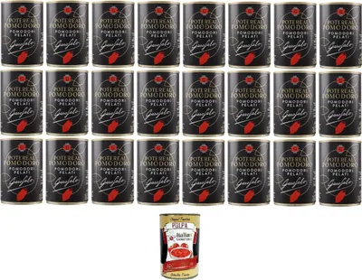 Produktbild von Garofalo Potere al Pomodoro Pelati,Geschälte Tomaten in Tomatensaft 24x400gr + Italian Gourmet polpa 400g
