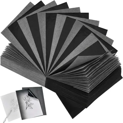 Image de Papier carbone noir, 100 feuilles, format A4, papier de transfert pour dessins