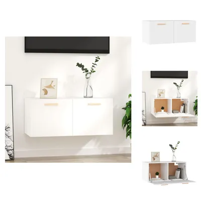 Image de vidaXL Armoire murale blanche 80 x 35 x 36,5 cm en aggloméré - Étagères murales