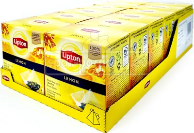 Produktbild von Schwarzer Tee Lipton Lemon, Packung 20 x 12 Stück