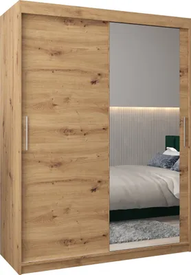 Produktbild von Kleiderschrank, Schiebetürenschrank Schlafzimmer, Schrank mit Spiegel TOKYO 2 150 cm