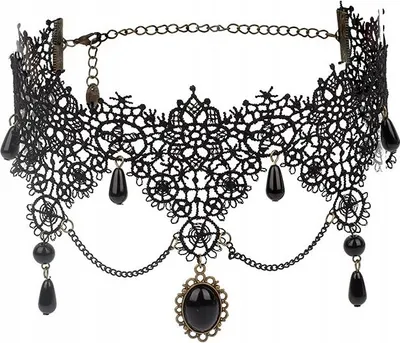 Produktbild von CHOKER Spitze Stickerei Schwarz HALSKETTE Gothic CH05