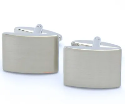 Productafbeelding van Manchetknopen Rectangular - Geborsteld Zilver