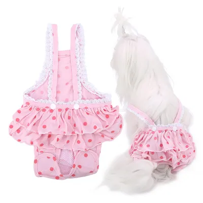 Produktbild von Pet Suspender Pants,Sanitary Pants,Pet Menstruation Pants,Baumwolle Pet Pants,Dots Pet Pants
