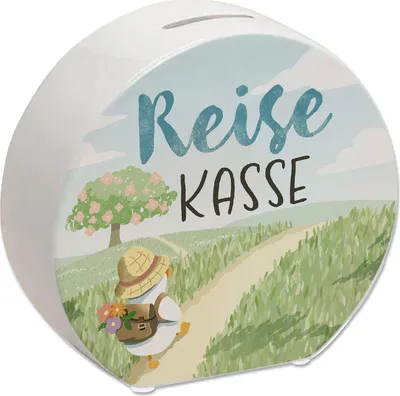 Produktbild von Ente auf Reisen Spardose mit Spruch Reisekasse