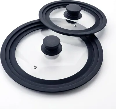 Image de Set de 2 couvercles de cuisson 16/20 cm et 24/28 cm en verre et silicone Fackelmann Divers