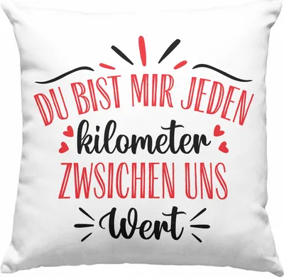 Produktbild von Trendation -  Fernbeziehung Geschenk für Ihn Sie Deko-Kissen mit Füllung 40x40 mit Spruch Valentinstag Geburtstag Geschenk Freund (Grün)