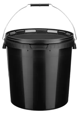 Image de Garronda Seau avec couvercle 20 L pour le stockage de produits alimentaires et chimiques 1 pièce Noir GD-0104