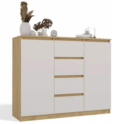Zdjęcie produktu dla Komoda Malwa 2D4S dąb artisan / kaszmir beż 120 cm