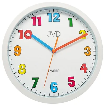 Produktbild von JVD HA46.3 Wanduhr für Kinder Kinderwanduhr Quarz analog weiß leise ohne Ticken