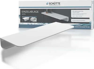 Produktbild von SCHÜTTE Duschablage, Duschregal ohne Bohren, Ablage mit Klebebefestigung, Weiß