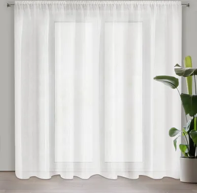 Zdjęcie produktu dla Dekoracyjna długa zasłona z tunelem tylnym SYLVANO biała 350x250 cm MyBestHome
