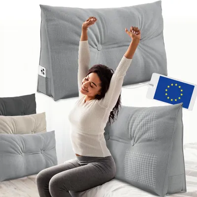 Rückenkissen 70 cm, Keilform, für Bett und Couch, Polyester