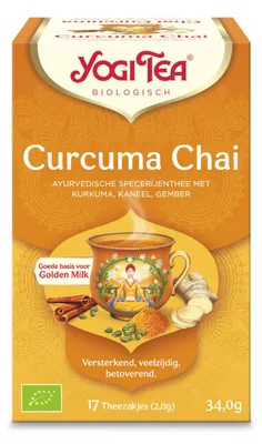 Immagine prodotto di Yogi Tea Turmeric Chai 17 buste, 40g – tisana biologica alla curcuma