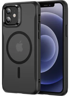 Immagine prodotto di Custodia per iPhone 12/12 Pro, compatibile con MagSafe, protezione antiurto ibrida, colore nero opaco