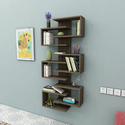 Immagine prodotto di Trenzano - Libreria, 75x21x161h cm Marrone Noce, 11 Ripiani