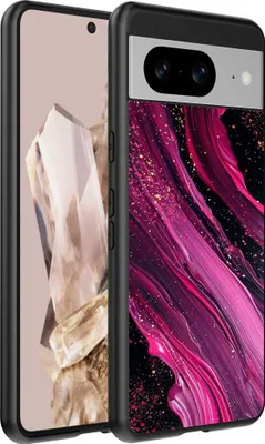 Productafbeelding van Geschikt voor:Google Pixel 8 Pro telefoonhoesje met marmerprint - TPU achterkant hoesjeMarmerdesign - Paars/Roze - Smartphonica