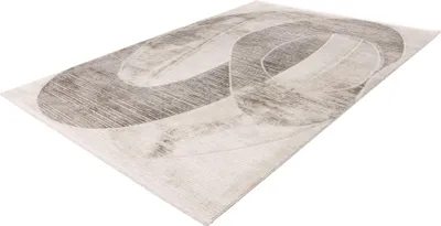 Produktbild von Batucci Modena Lalee Modernes Vloerkleed 160x230 cm in Silber Grau, niedrigfloriges Ringdesign, elegant und stilvoll